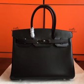 Imitation Hermes So Black Box Birkin 30cm Handmade Bag QY01917