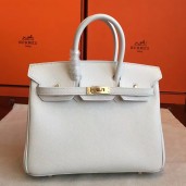 Imitation Hermes White Epsom Birkin 25cm Handmade Bag QY01635