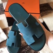 Knockoff Hermes Izmir Sandals In Green Suede Leather QY01080