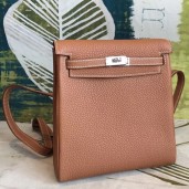 Replica Cheap Hermes Brown Clemence Kelly Ado PM Backpack QY00569