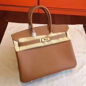 Replica Hermes Brown Epsom Birkin 25cm Handmade Bag QY01838