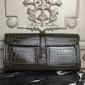 Replica Hermes Jige Elan 29 Clutch In Chocolate Crocodile Leather QY00274