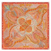 Replica Hermes Orange Le Jardin de la Maharani Shawl QY02060