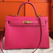 Replica Hermes Rose Tyrien Epsom Kelly 32cm Sellier Handmade Bag QY00477