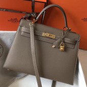 Replica Hermes Taupe Epsom Kelly 32cm Sellier Handbag QY01478