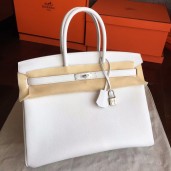 Replica Hermes White Epsom Birkin 35cm Handmade Bag QY00020