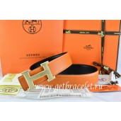 Replica Luxury Hermes Reversible Belt Orange/Black Togo Calfskin With 18k Drawbench Gold H Buckle QY01803
