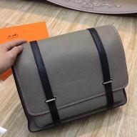 Hermes Bicolor Steve 35 Messenger Grey Bag QY00791