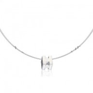 Replica Hermes Cage d’H Necklace White in Lacquer With Gold QY01353