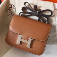 Replica Hermes Mini Constance 18cm Gold Epsom Bag QY01534