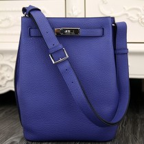 Best Hermes So Kelly 22cm Bag In Blue Leather QY02093