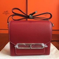 AAA 1:1 Hermes Mini Sac Roulis Bag In Red Swift Leather QY02186