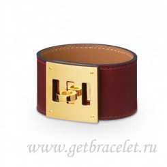 AAAAA Hermes Kelly Dog Bracelet Coffee With Gold QY01330