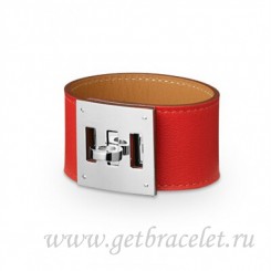 Cheap Copy Hermes Kelly Dog Bracelet Red With Silver QY00197