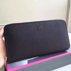 Cheap Hermes Black Clemence Azap Zipped Wallet QY01239