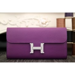 Cheap Hermes Constance Wallet In Purple Epsom Leather QY00356