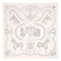 Copy AAAAA Hermes Creme Paperoles Silk Twill Scarf QY01150