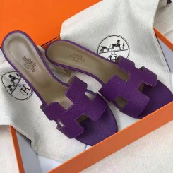 Copy Hermes Purple Epsom Oasis Sandals QY01280