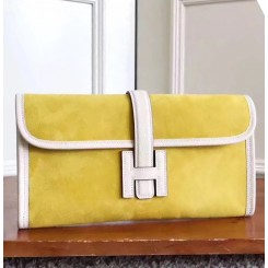 Copy Hermes Yellow Suede Jige Elan 29 Clutch Bag QY02005