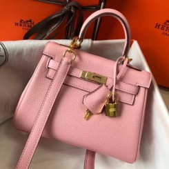 Replica Hermes Kelly 20cm Bag In Craie Clemence Leather GHW