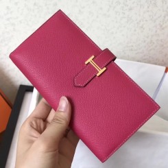 Fashion Hermes Peach Epsom Bearn Gusset Wallet QY00716