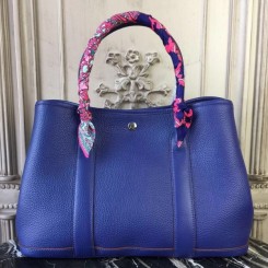 Hermes Blue Electric Garden Party 30cm TPM Handbag QY00363