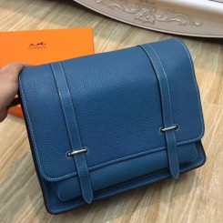 Hermes Blue Jean Steve 35 Messenger Bag QY01697