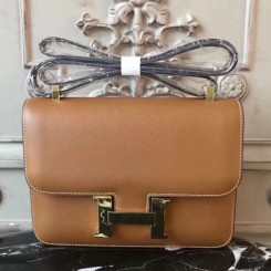 Hermes Brown Constance MM 24cm Epsom Leather Handbag QY00936