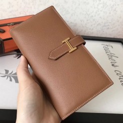 Hermes Brown Epsom Bearn Gusset Wallet QY00482