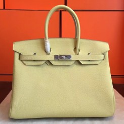 Hermes Curry Clemence Birkin 35cm Handmade Bag QY01960