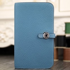 Hermes Dogon Combine Wallet In Jean Blue Leather QY02328