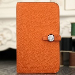 Hermes Dogon Combine Wallet In Orange Leather QY02023