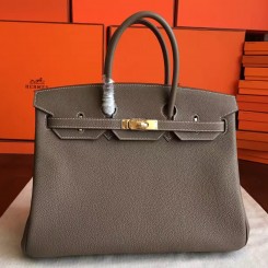 Hermes Etoupe Clemence Birkin 40cm Handmade Bag QY00910