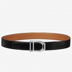 Hermes Etrier Buckle Belt &amp; Brown Clemence 32 MM Strap QY01445