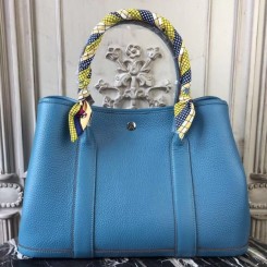 Hermes Garden Party 30cm TPM Blue Jean Handbag QY01057