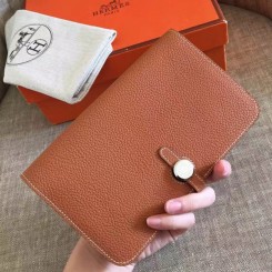 Hermes Gold Dogon Duo Combined Wallet QY01694
