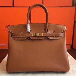 Hermes Gold Swift Birkin 35cm Handmade Bag QY02085