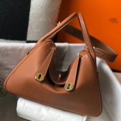 Hermes Lindy 26cm Bag In Gold Clemence With GHW QY02053