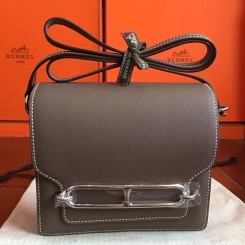 Hermes Mini Sac Roulis Bag In Etoupe Swift Leather QY00898