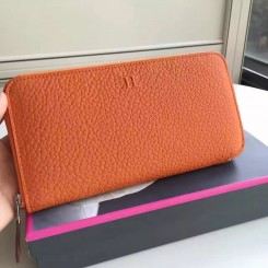 Hermes Orange Clemence Azap Zipped Wallet QY01551