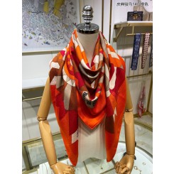 Hermes Orange Le Pegase d'Hermes au Bloc Shawl QY01591