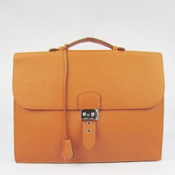 Hermes Orange Sac A Depeches 38cm Briefcase Bag QY00434