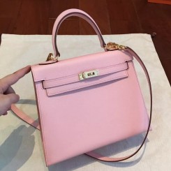 Hermes Pink Epsom Kelly 25cm Sellier Handmade Bag QY00737