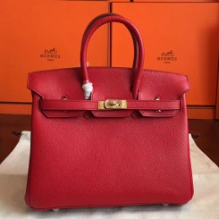 Hermes Red Epsom Birkin 25cm Handmade Bag QY01412
