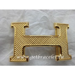 Hermes Reversible Belt 18K Gold Rhombus Stripe Buckle QY02317