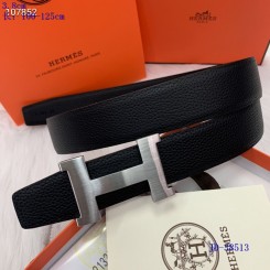 Hermes Reversible Belt Black/Black Snake Stripe Leather With 18K Drawbench Gold H Buckle QY01553