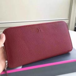 Hermes Ruby Clemence Azap Zipped Wallet QY02174