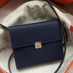 Hermes Sapphire Clic 16 Wallet With Strap QY00252