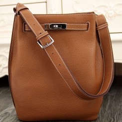 Hermes So Kelly 22cm Bag In Brown Leather QY00179