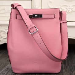 Hermes So Kelly 22cm Bag In Pink Leather QY02321